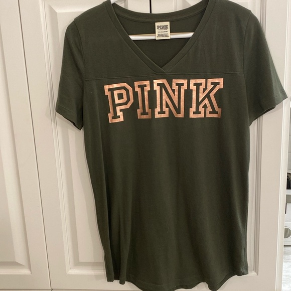 PINK by Victoria’s Secret t-shirt. Worn once. Small but fits medium. 28 in.Long. - Picture 1 of 3